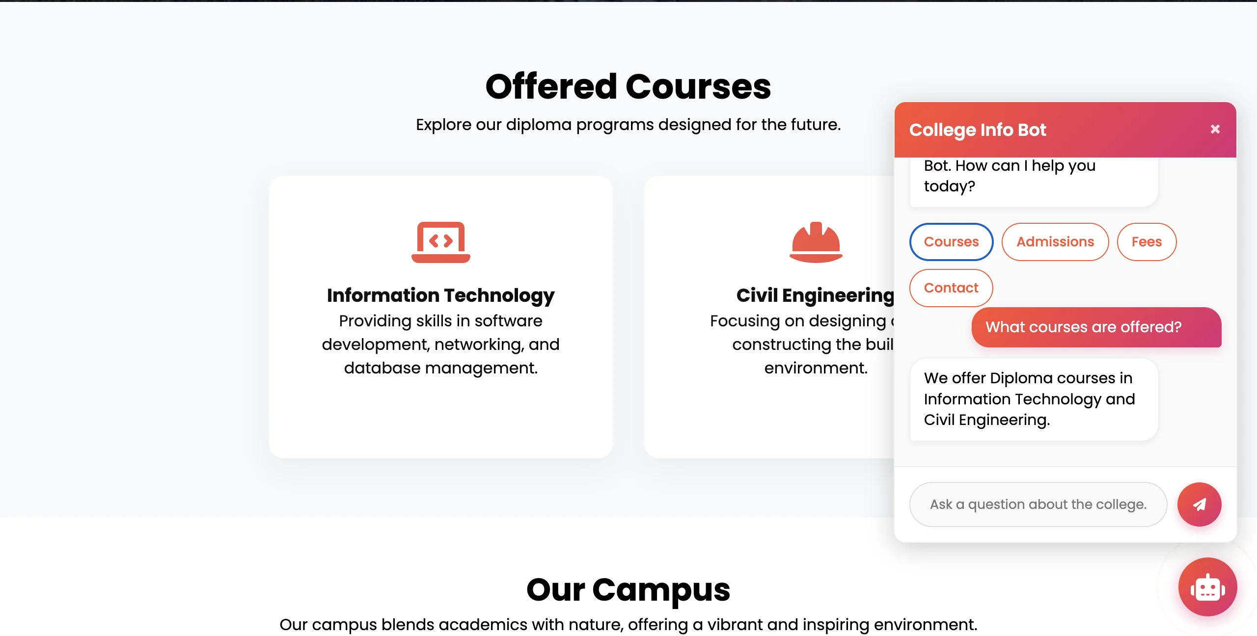 Rule-Based Website Chatbot with admin panel, analytics dashboard, and automated customer support